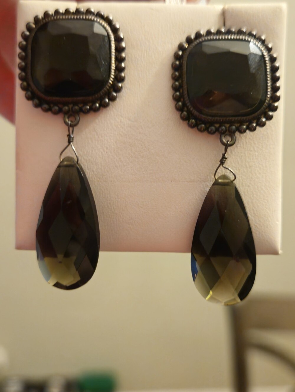 Vintage Carolee Smokey Teardrop Earrings